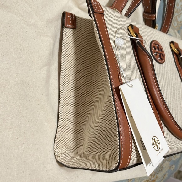 Tory Burch Blake Canvas Small Tote Brown - Picture 4 of 8